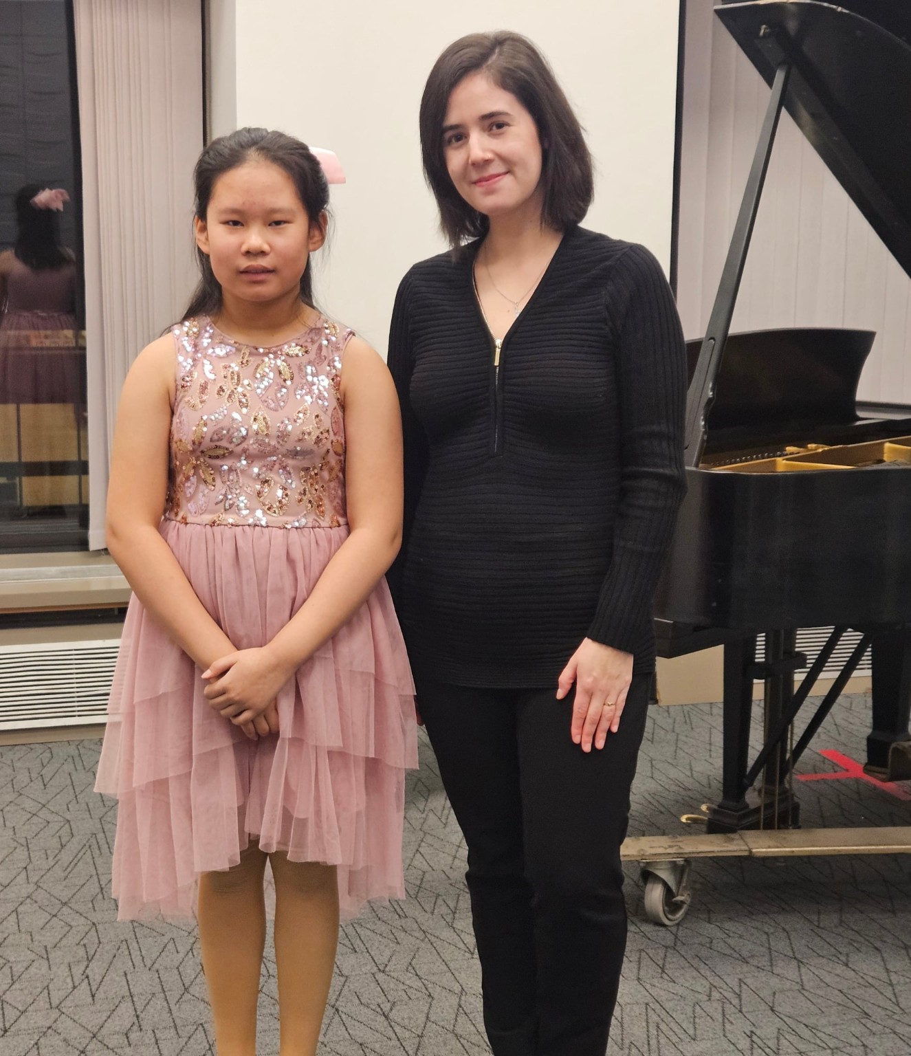 Rachelle Moore with student